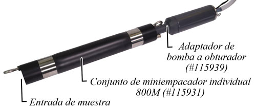 bomba sumergibleBomba sumergible solinst 415 de 12 v conectada a un miniempacador de agua subterránea de baja presión de 800m con adaptador de bomba a empacador