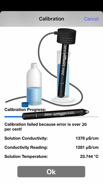 solinst levelogger 5 ltc calibration failure ios