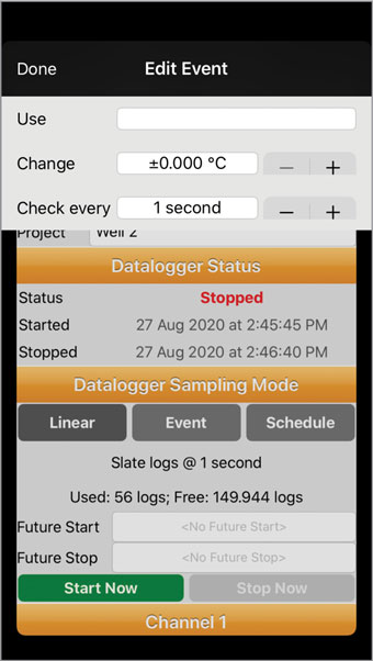 editar evento de muestreo de aguas subterráneas de solinst dataloggers utilizando la aplicación solinst levelogger 5 ios