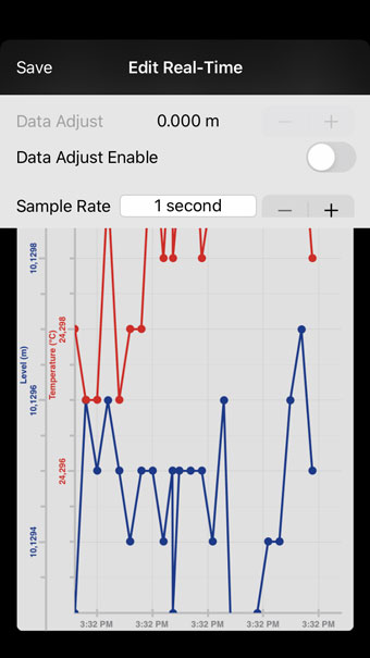 solinst levelogger 5 app edita parámetros en tiempo real para ios