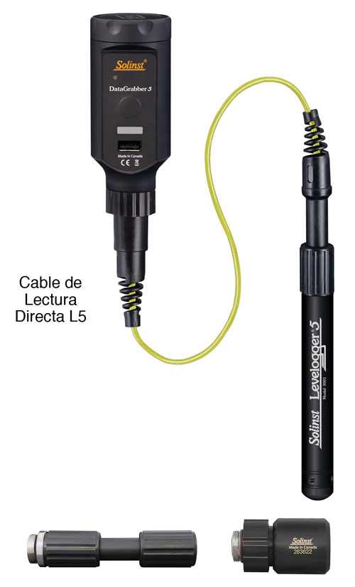 solinst datagrabber 5 conectado a levelogger edge por cable de comunicaciones de lectura directa