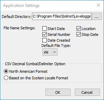 ventana de application settings