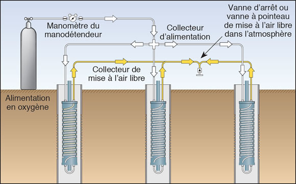 installation de puits multiples avec une alimentation en gaz commune