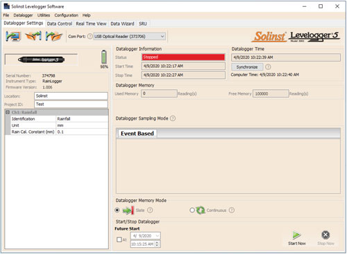 figure 5 4 configuration de la voie d'un rainlogger