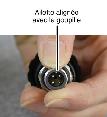 ailette alignéeavec l'ergot