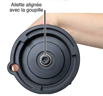 ailette alignéeavec l'ergot