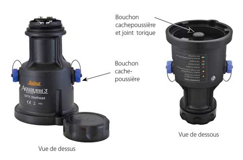 figure 9-7 joint torique et bouchon cache-poussière de la wellhead au niveau du raccordement du câble ventilé