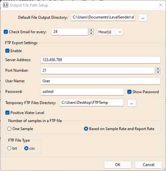 configuration de la programmation du client de messagerie levelsender