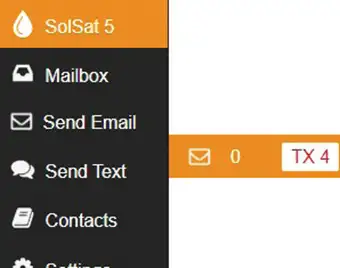 menu de l'application wifi du système de télémétrie par satellite solinst solsat 5