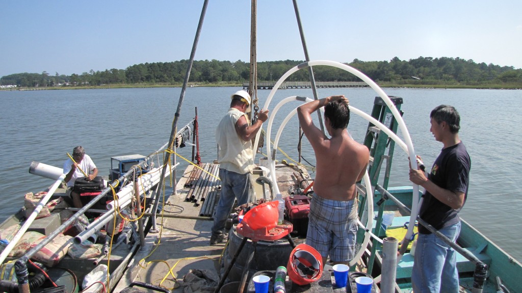 solinst cmt multilevel system being used to monitor submarine groundwater discharge