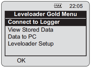 figure 7-1 main leveloader main menu