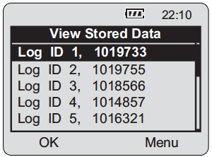 figure 7-3 view stored leveloader data