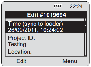 figure 8-5 edit levelogger menu