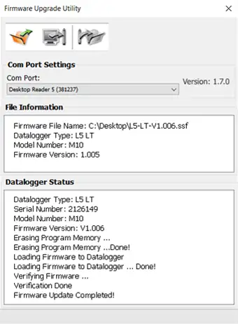 solinst levelogger water level datalogger firmware upgrade utility window