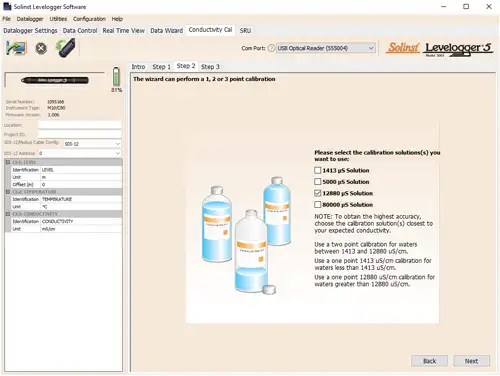 figure 6-4 ltc levelogger calibration wizard step 2