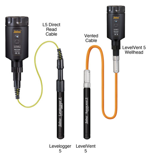 solinst levelogger 5 app interface with levelogger 5 and levelvent 5 dataloggers