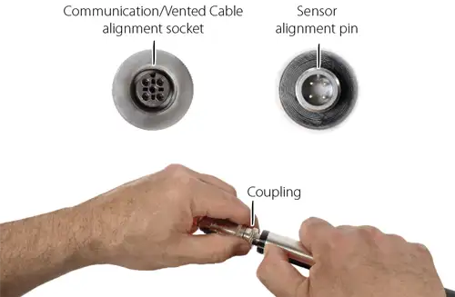 connecting solinst 301 water level temperature sensor to communication vented cable