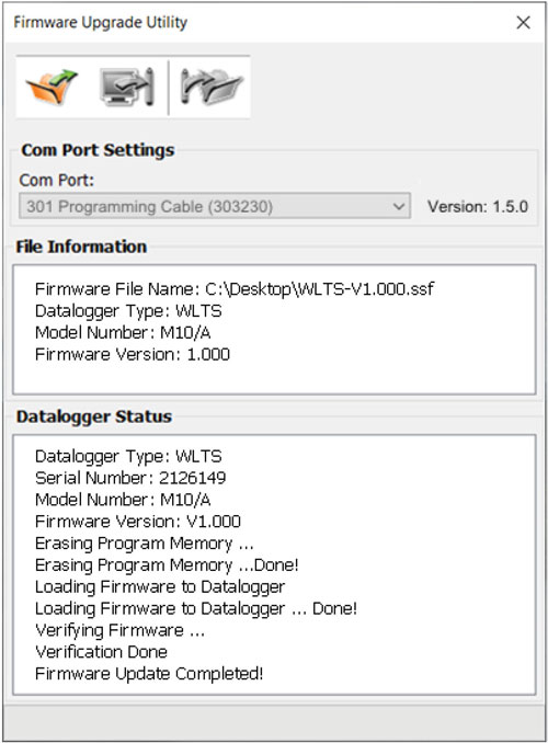 solinst water level temperature sensor figure 6 1 firmware upgrade utility