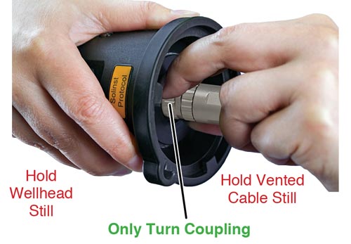 solinst aquavent connection from wellhead to vented cable