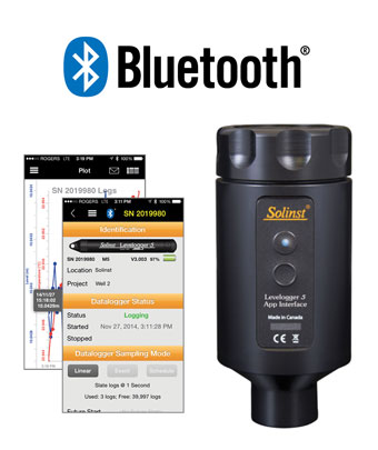 interfaz de la aplicación solinst levelogger 5 con conexión bluetooth a dispositivos inteligentes