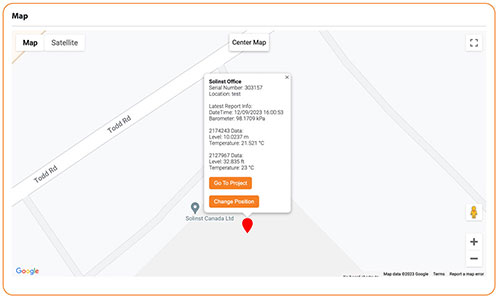 figure 3-4 solinst cloud dashboard – map