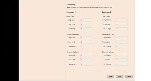 figure 5-7 alarm setup