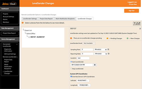 figure 5-10 levelsender changes