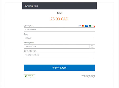 figure 2-6 registration – payment details