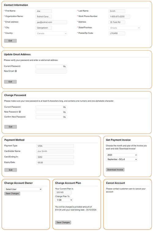 figure 2-8 account settings