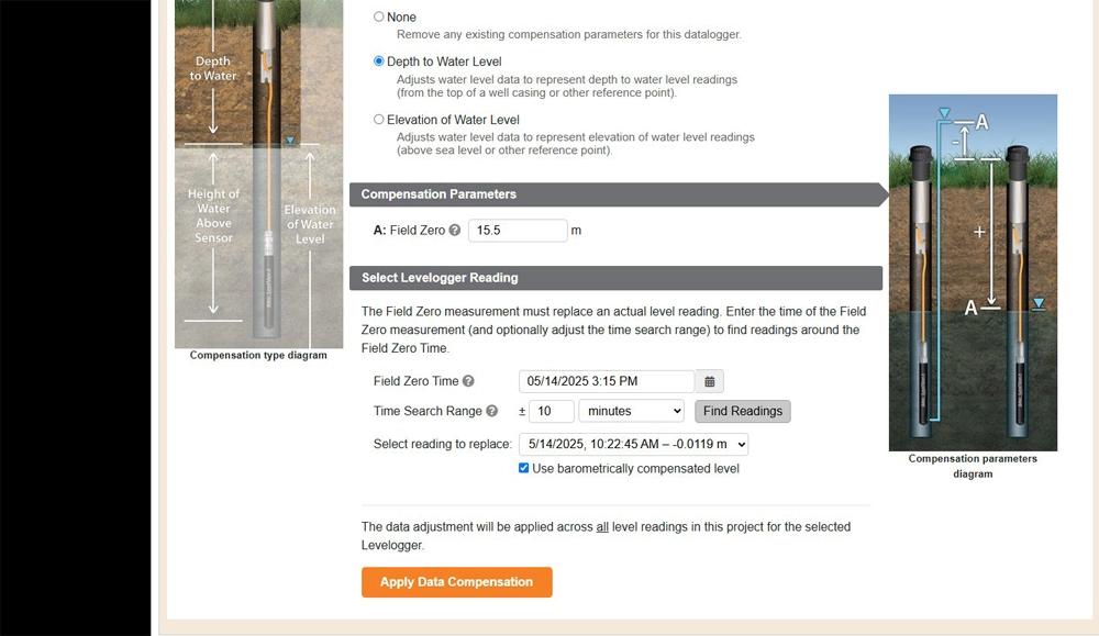 Figure 6-5 Depth to Water Level Adjustment figure 6-5 depth to water level adjustment