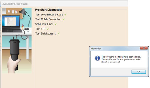 solinst levelsender pre-start diagnostics