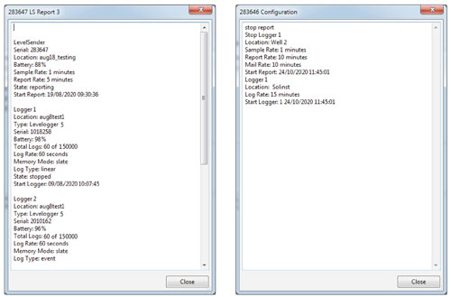 levelsender data text file and configuration email text file