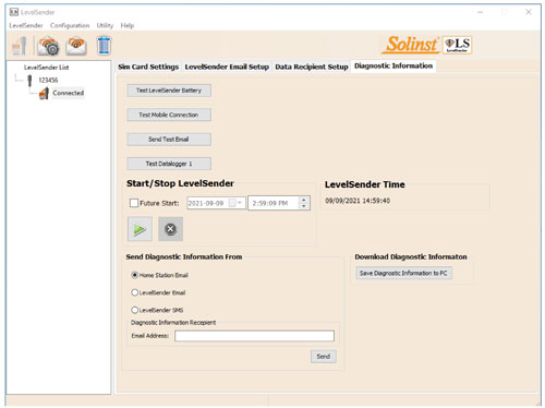 solinst levelsender diagnostic information