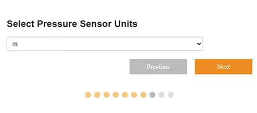 solinst solsat 5 satellite telemetry system step 8 parameter unit settings pressure sensor