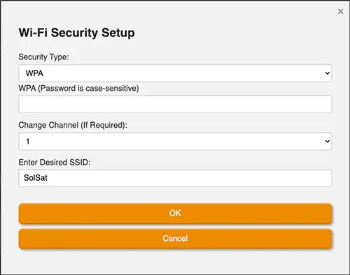 figure 3-3 wi-fi security setup