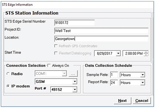 solinst sts edge information window