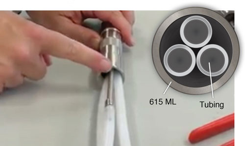 installation tip is to create a triagle formation with the tubing if you are looking at it from the top view when installing the 615ml multilevel drive point piezometer