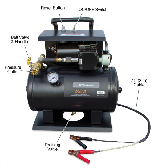 solinst bladder pumps bladder groundwater samplers VOC sampling dedicated pumps dedicated sampling pumps 12v compressors 12v air compressors 12 volt air compressors twelve volt compressors twelve volt air compressors image