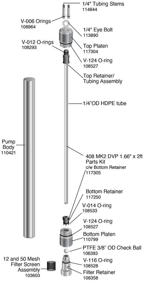 solinst 408 double valve stainless steel pump 1 pt 66 inches in diameter