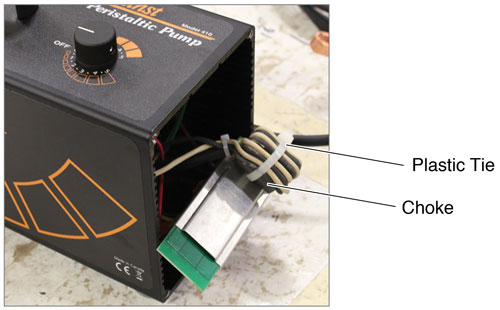 sliding solinst mk4 peristaltic pump control board out of pump housing