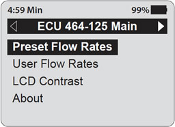 solinst 464 electronic pump control unit main menu