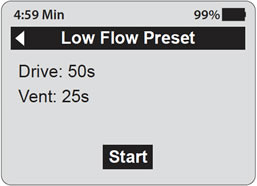 solinst pump control unit 
low flow rate menu