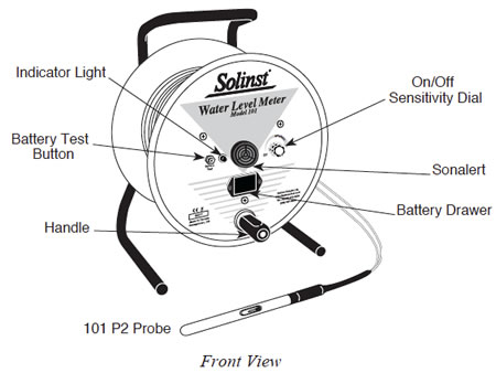 solinst model 101 p2 water level meter front view