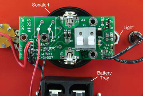 back of solint mk2 water level meter faceplate with new style light