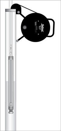 solinst tag line diagram showing bladder pump and double valve pump deployment