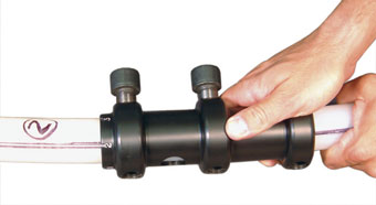 aligning solinst cmt multilevel system port cutting guide to correct cmt tubing channel using numbers on top